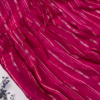 Jewel-Toned Gown with Lurex Stripes and Mirror-Work V-Neck