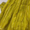 Jewel-Toned Gown with Lurex Stripes and Mirror-Work V-Neck