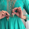 2734-5.png Emerald Teal Silk Anarkali Set with Intricate Zari and Threadwork Bodice