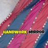 Teal Silk-Blend Blouse with Diamond Mirror-Work Neckline