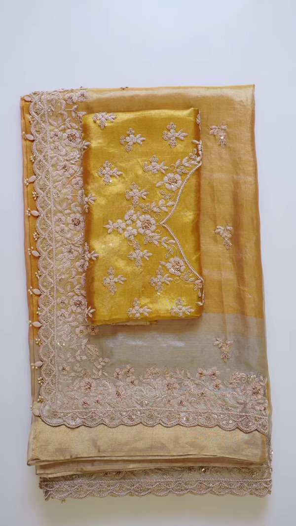 276-1.png Golden Radiance Organza Embroidered Suit Set