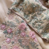 282-1.png Pastel Peach Embroidered Net Blouse & Dupatta Set