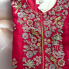 Crimson Red Bird Motif Embroidered Blouse & Dupatta Set