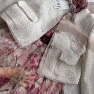 287-1.png Vintage Rose Floral Chiffon Dress with Belt