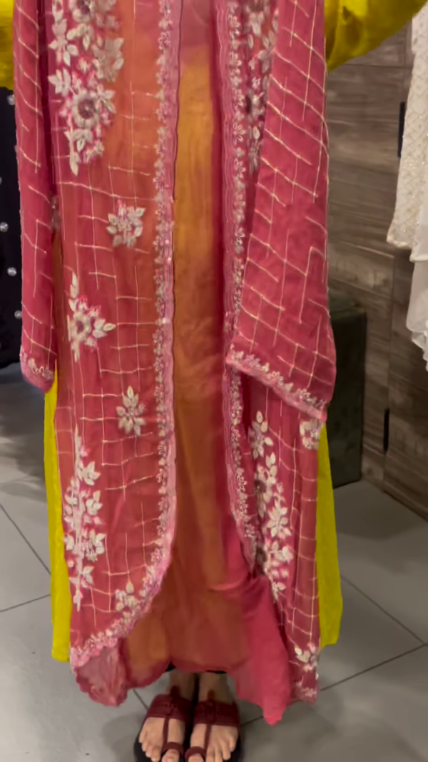 290-1.png Deep Wine Velvet Net Kurta Set with Floral Sequin Embroidery