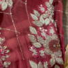 290-3.png Deep Wine Velvet Net Kurta Set with Floral Sequin Embroidery