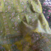 Zarqa Lime Olive Hand-Embroidered Silk Suit with Paisley Motifs