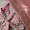 Noorani Dusty Rose Hand-Embroidered Blouse with Jacquard Silk Dupatta