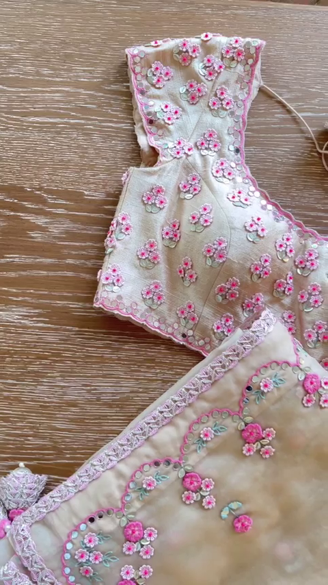 298-1.png Gulnaaz Blush Pink 3D Floral Blouse & Dupatta Set