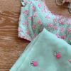 298-3.png Green Blouse & Rose Pink Embroidered Dupatta Set