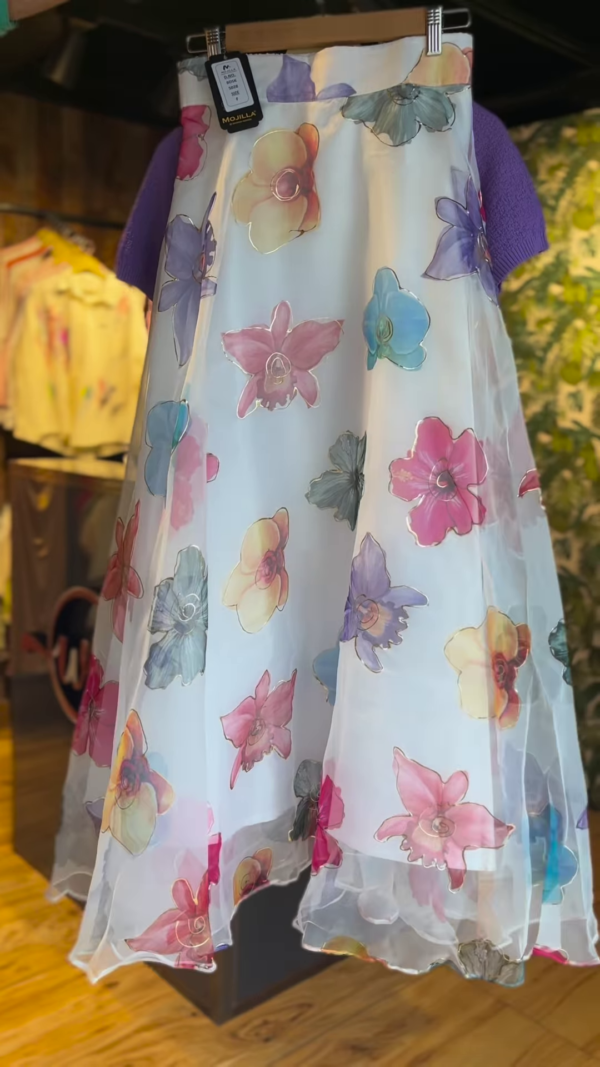 Lavender Whimsy: Textured Knit Top & Watercolor Bloom Skirt Set