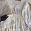 Blush Bloom: Ivory Embroidered Anarkali Set