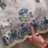 Ivory Pichwai Embroidered Linen Blend Fabric