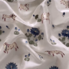 Ivory Pichwai Embroidered Linen Blend Fabric