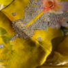 Sunshine Yellow Floral Print Organza Suit with Gotta Patti Handwork