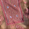 Fawn Lucknowi Chikankari and Mirror Work Unstitched Suit Set
