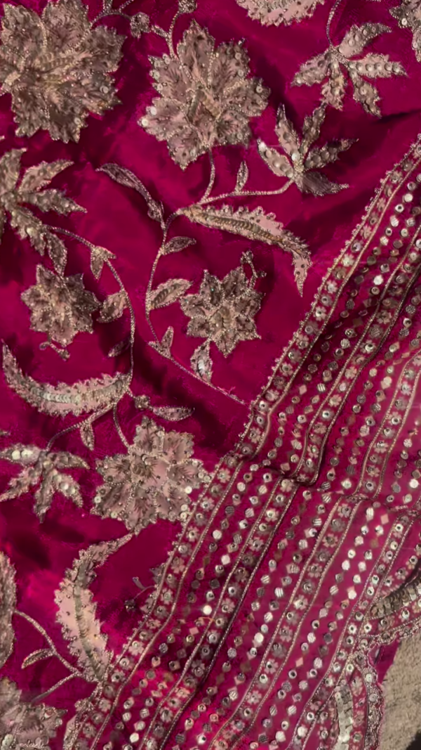 357-3.png Rani Pink Mirror and Zari Embroidered Lehenga Choli Set