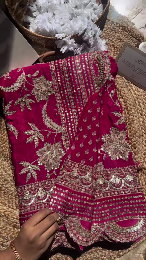 357-4.png Rani Pink Mirror and Zari Embroidered Lehenga Choli Set