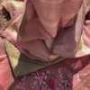 Dusty Rose Crushed Tissue Silk Embroidered Suit Set with Peacock Motifs