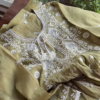 Olive Green Lucknowi Chikankari Unstitched Suit Set