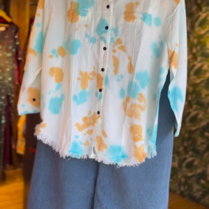 4-1.png Pastel Tie-Dye Shirt with Denim Culottes – Street Style Co-ord Set