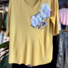 Golden Bloom: Collared Tee & Cropped Pants Set