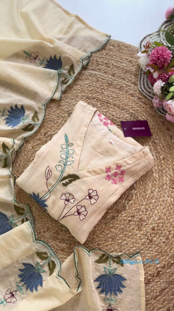 44-2.png Elegant Off-White Floral Embroidered Suit Set