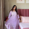 Elegant Lilac Embroidered Anarkali Suit