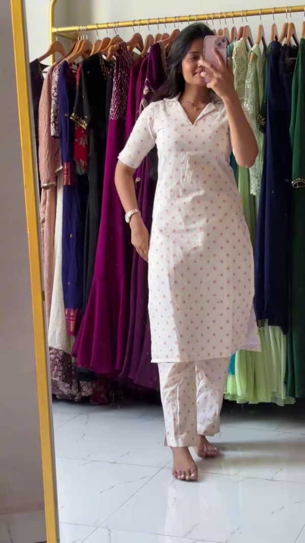 Elegant Pink Embroidered Cotton Kurta Set with Dupatta
