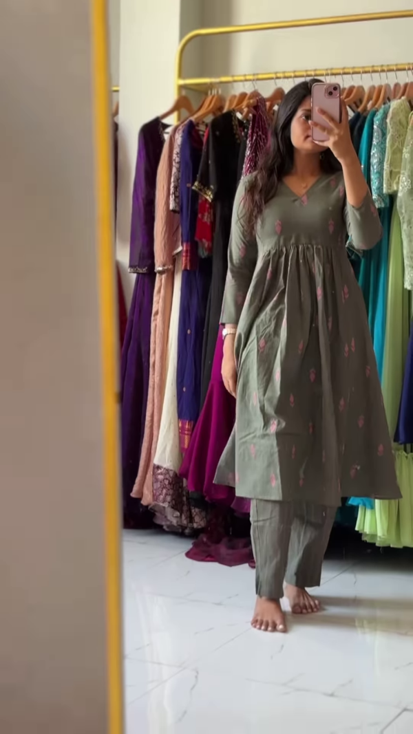 Elegant Pink Embroidered Cotton Kurta Set with Dupatta