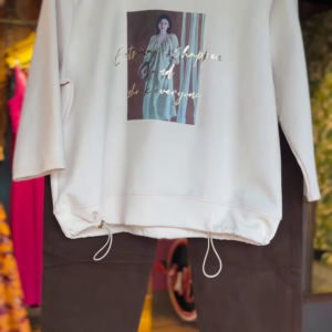 48-2-1.png Graphic Muse: Cream Sweatshirt & Cocoa Pants Co-Ord Set