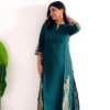 Emerald Green Embroidered Kurta Set with Palazzo