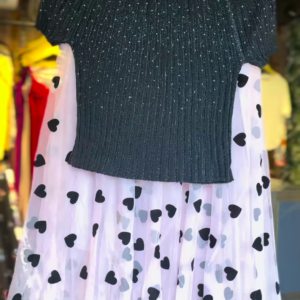 5-1-1.png Black Glitter Top with Pink Heart Net Skirt – Magical Glam Co-ord Set