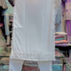Elegant White Chikankari Kurta Set with Bead Embellishments