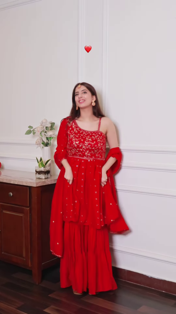 Royal Purple Embroidered Sharara Set – Timeless Elegance