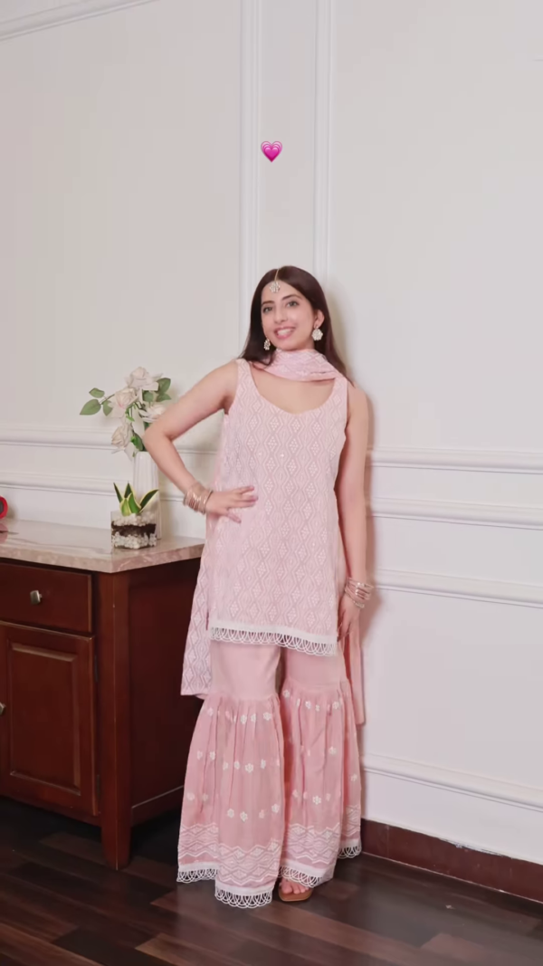 Royal Purple Embroidered Sharara Set – Timeless Elegance
