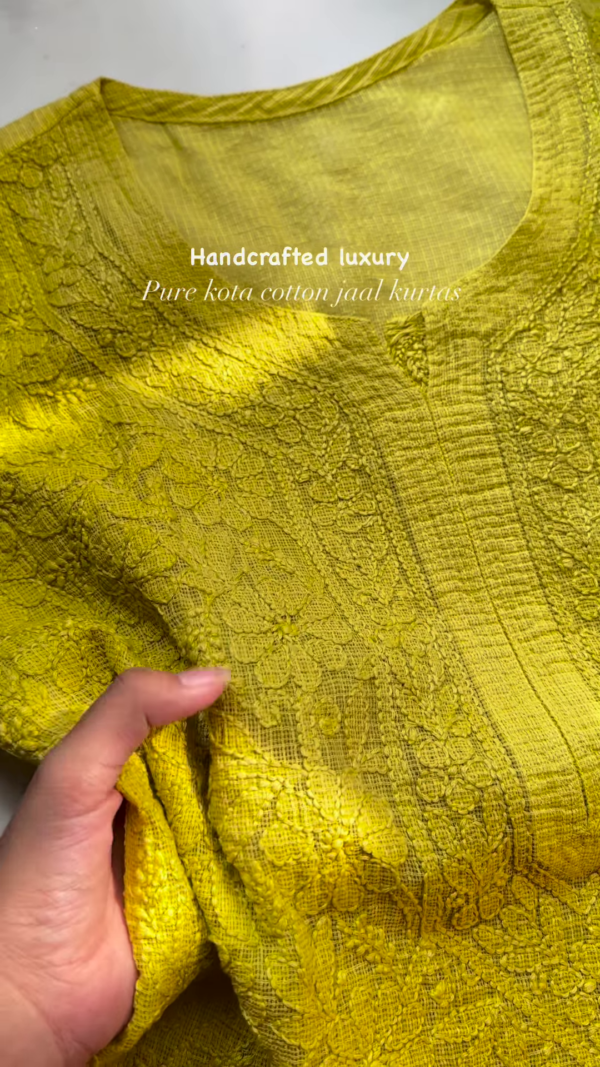 Handcrafted Kota Cotton Jaal Kurta