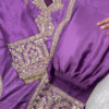 Royal Blue Heavy Embroidered Silk Suit