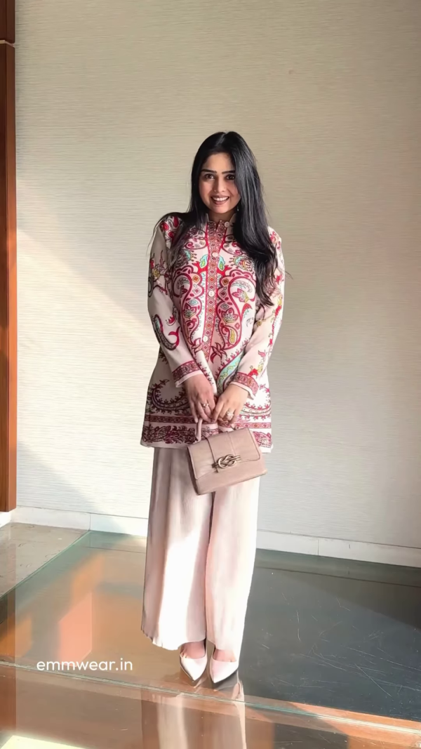 62-2.png Blush Pink Floral Printed Co-ord Set