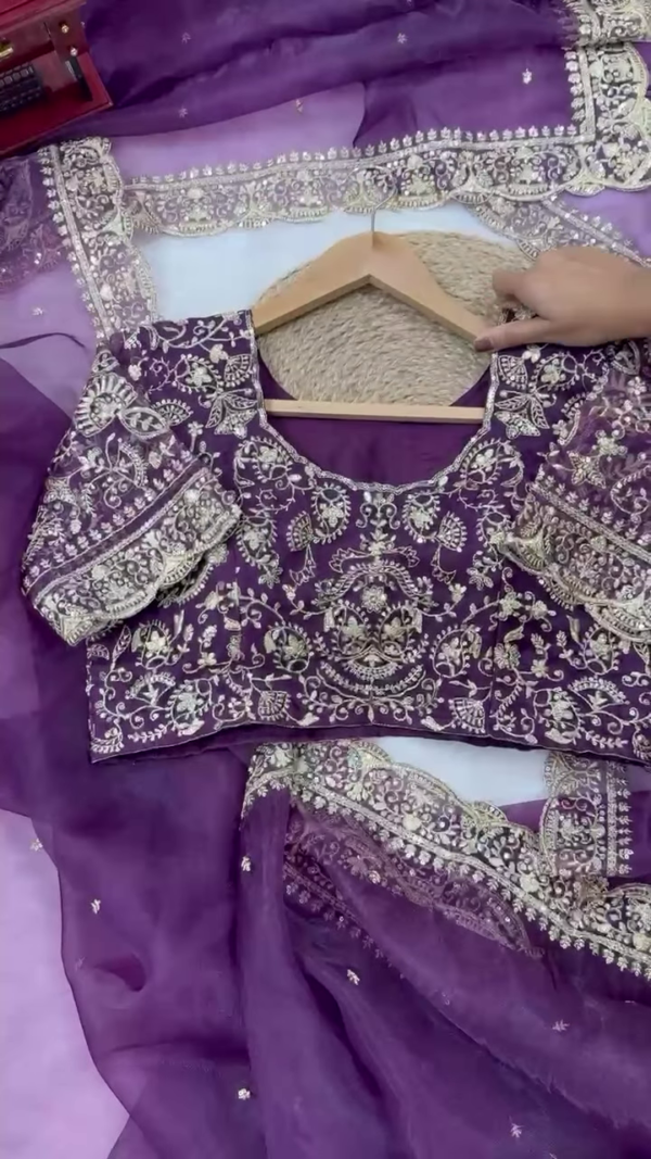 Royal Purple Heavy Embroidered Suit