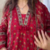 Vintage Bohemian Red Cotton Suit – A Blend of Tradition & Artistry