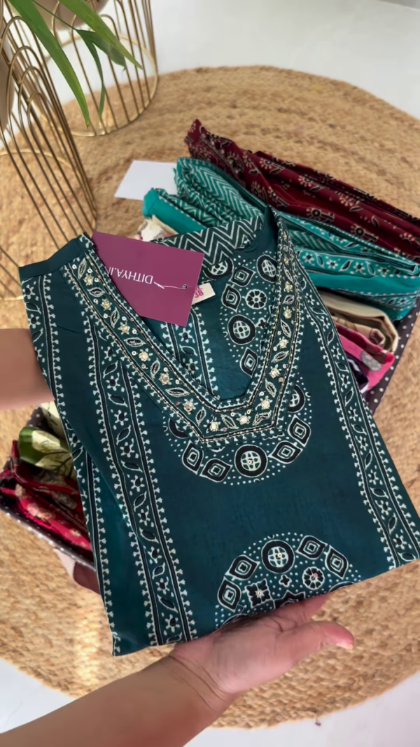 Elegant Purple Hand-Block Printed Cotton Kurta
