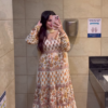 Autumn Blossom: Tiered Kalamkari-Print Anarkali Gown