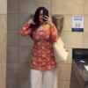 Autumn Blossom: Tiered Kalamkari-Print Anarkali Gown