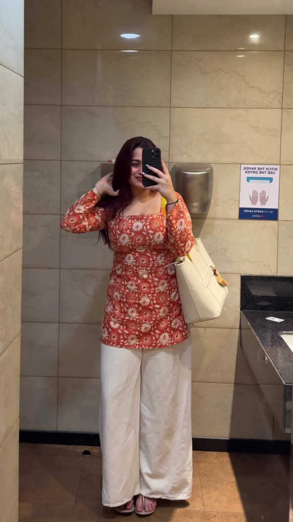 Autumn Blossom: Tiered Kalamkari-Print Anarkali Gown
