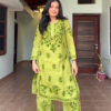 7010-1.png Olive Meadow: Hand-Embroidered Cotton Kurti & Pant Set