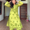 7010-2.png Olive Meadow: Hand-Embroidered Cotton Kurti & Pant Set