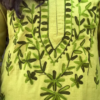 7010-3.png Olive Meadow: Hand-Embroidered Cotton Kurti & Pant Set