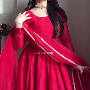 7013-1.png Crimson Blossom: Embroidered V-Neck Cotton Kurti Set
