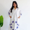 Meadow Serenade: Pleated Floral Cotton A-Line Suit Set